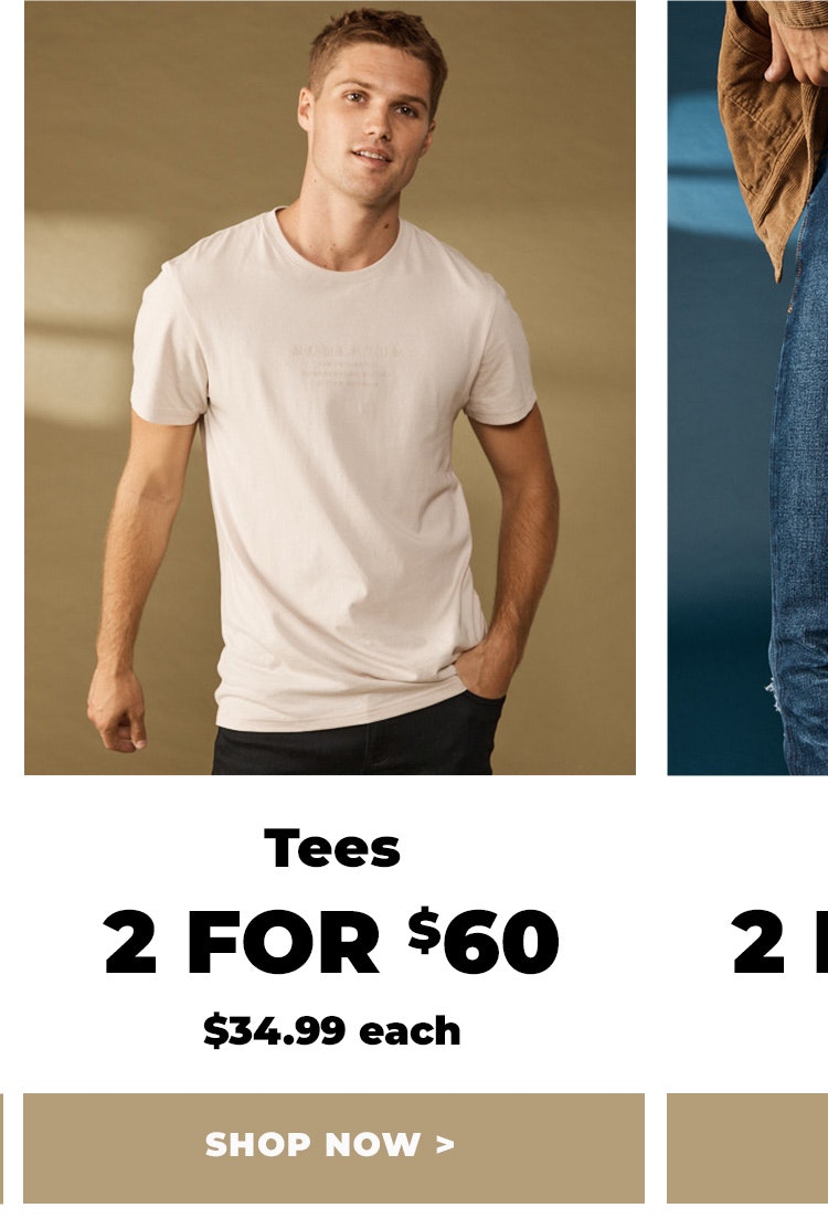 T-shirts 2 for $60